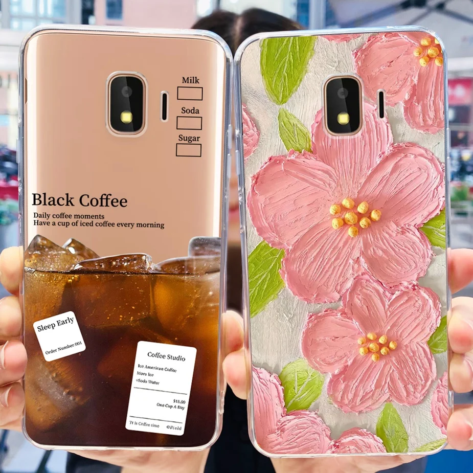 Luxury Painted Clear Silicone Case - Elegant Protective Cover for Samsung Galaxy J2 Core