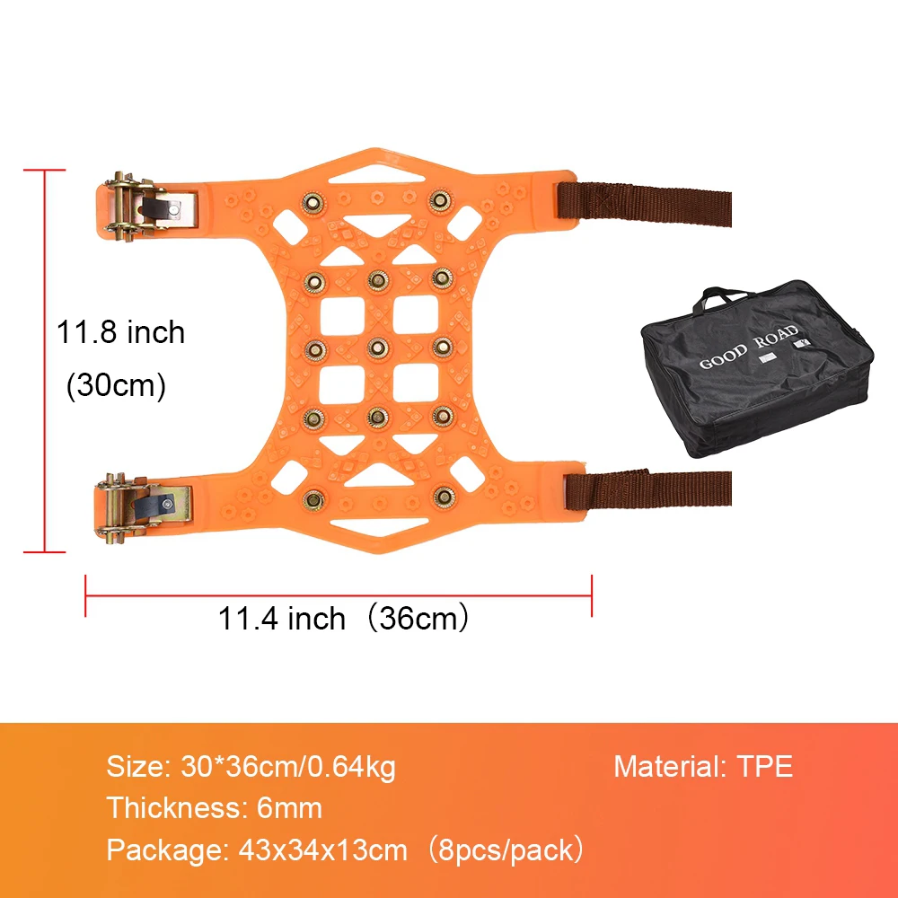 Universal Tire Chain Fit Car Tyre Width in 165-255 mm, 8PCS Sand Mud Snow Chains Car Wheel Tyres, Chains Upgrade Spikes