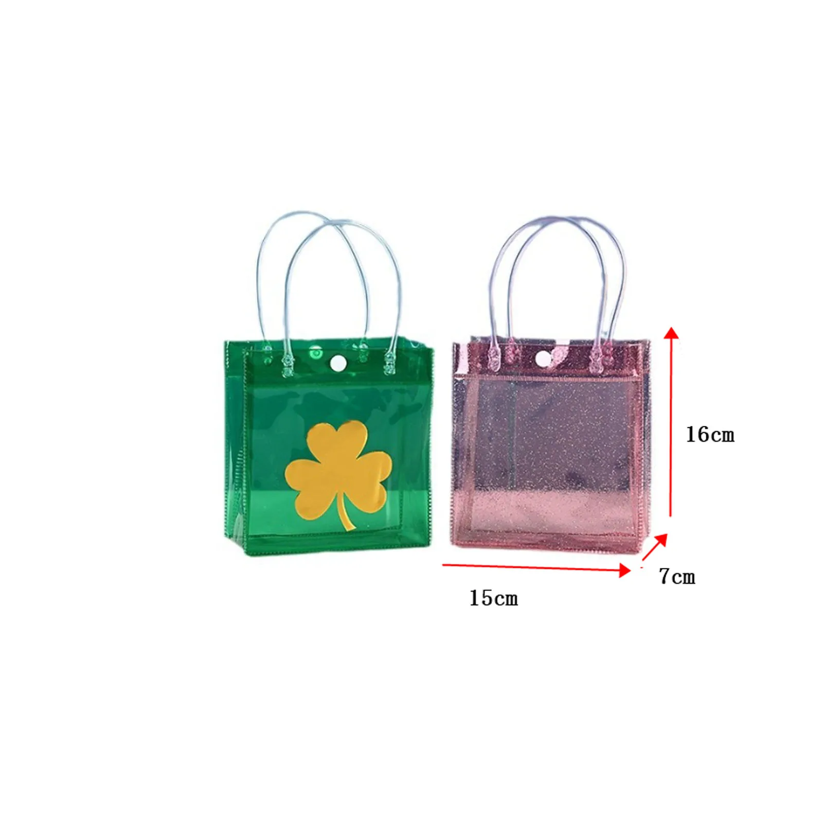 Cute Packaging Bag With Handles Christmas Gift Tote Bag Transparent Pvc Tote Bag Party Favors Bag Candy Apple Packaging Bags