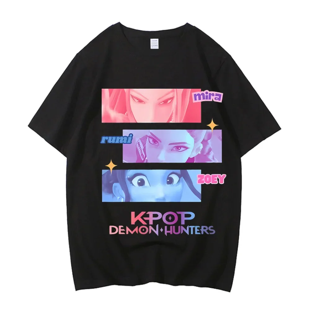 2025 Hot Cartoon KPop Demon Hunters Tiger T-shirt Harajuku O-neck