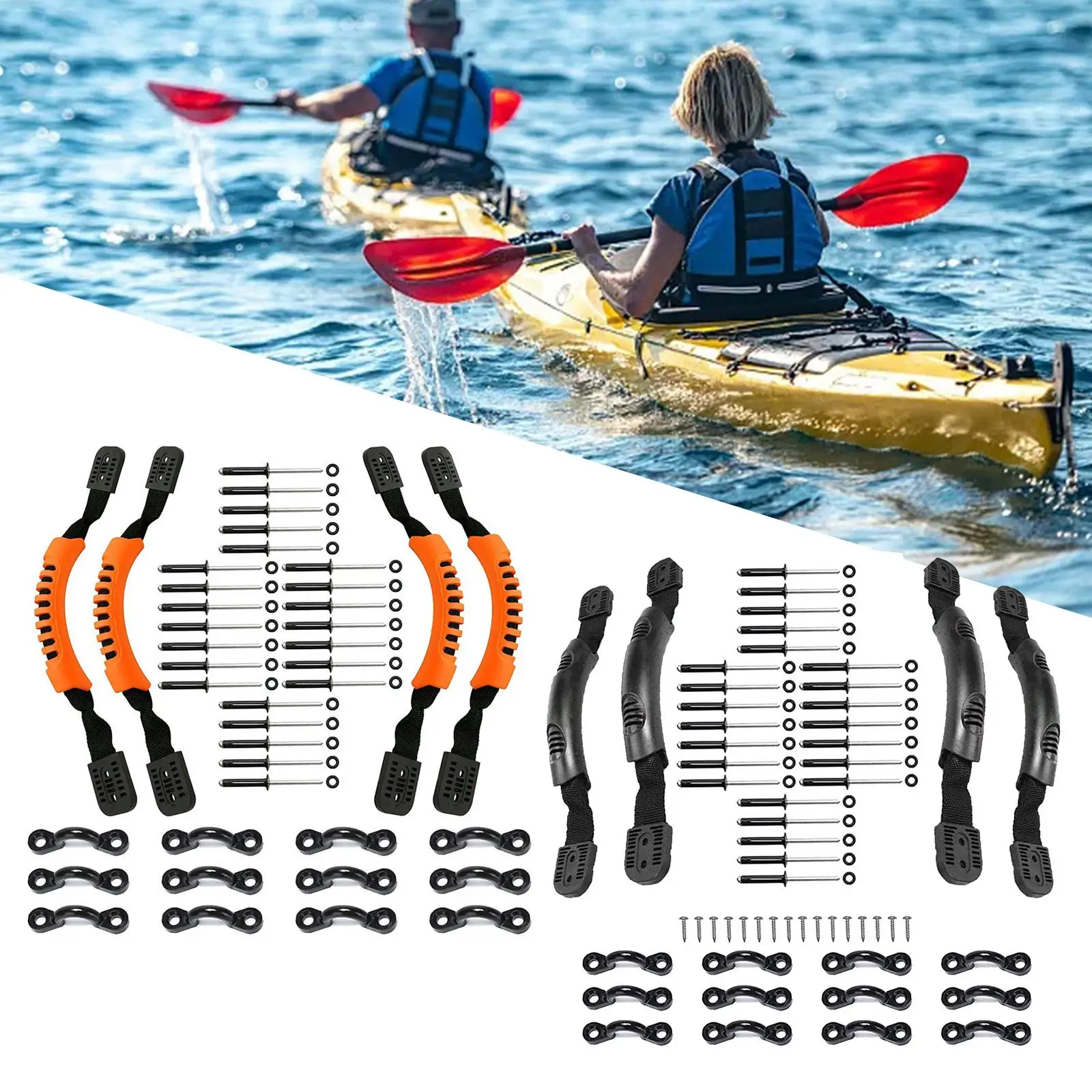 

Kayak Handles Kit,Canoe Handle,with Screws,Kayak Hardware DIY Kayak Carry Handle Kayaking Accessories for Boat Kayak Drifting