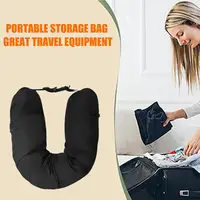 Portable Stuffable Neck Pillow Travel Neck Pillow Self-filling Travel Pillow for Travel with Refillable Support Cushion for Car 2