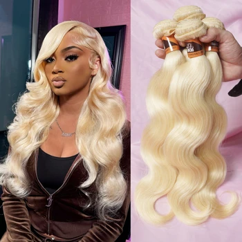 30 40 Inches 613 Honey Blonde Bundles Remy Human Hair Weave Bundles Double Track Peruvian Body Wave Bundles Human Hair Extension 1