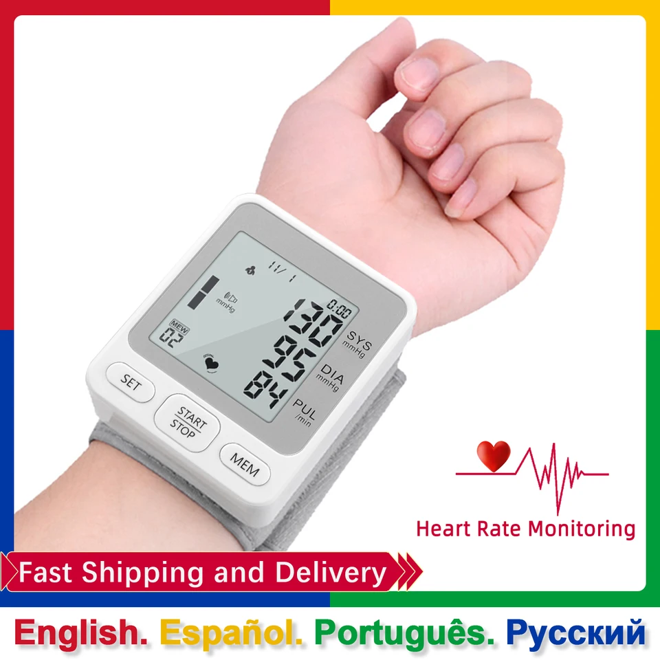 HealthTree Rechargeable Blood Pressure Monitor Sphygmomanometer Electronic BP  Cuff LCD Screen Upper Arm Heart Beat Monitor - AliExpress