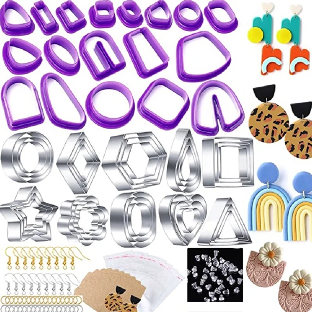 Polymer Clay Cutters Set Handmade with Earring Hooks Earring Cards Plastic Clay  Earring Cutters for Jewelry Making DIY Tools - AliExpress