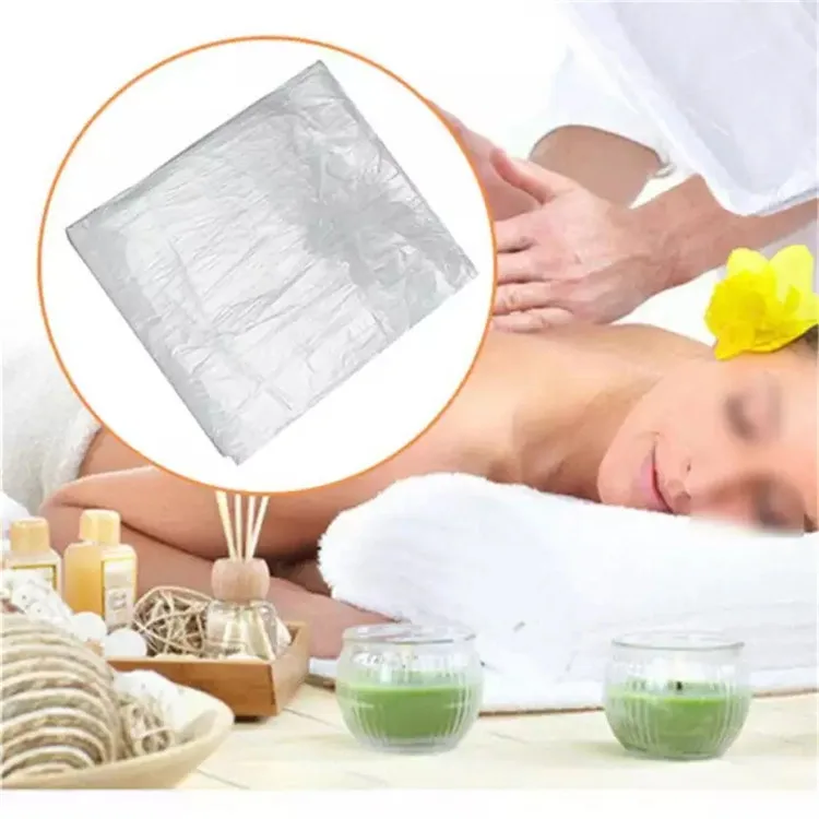 100 Pcs Couch Cover Disposable Bedspread SPA Massage Treatment Table Sheets Transparent Beauty Bed Waterproof Film Table Cover