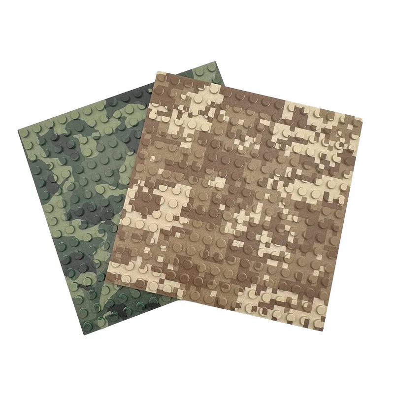 

12*12cm Small Particle Building Block Single-sided Base Desert Military Jungle Camouflage Building Block Base