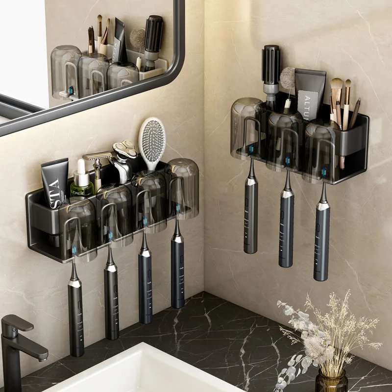 

Toothbrush Holder Bathroom Organizer Aluminum Alloy Toothbrush Stand Bathroom Accessories