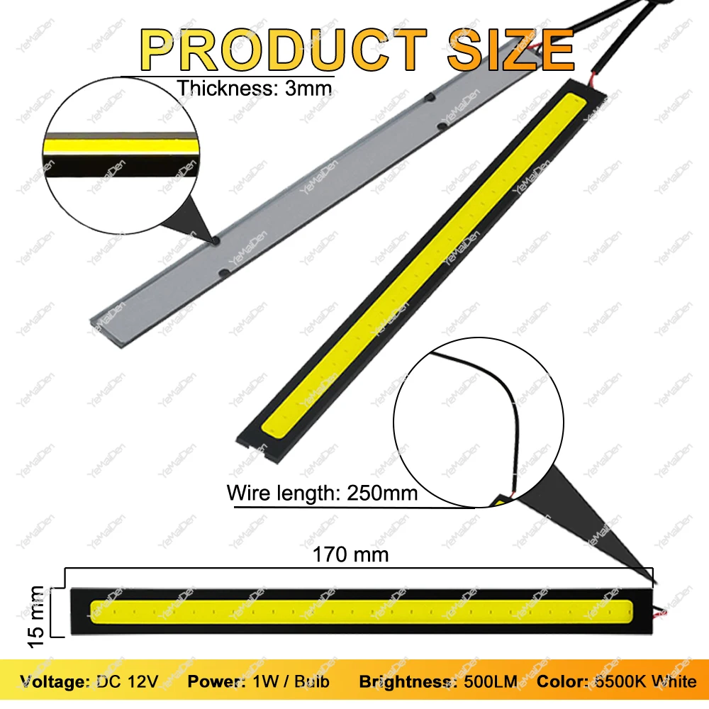 6/10 PCS 17CM LED COB ���� 12V 7000K DRL �ڵ��� ��Ÿ�ϸ� ��Ʈ�� ��� COB LED �۾� ���� ���� �ְ� ���� ����Ʈ ȭ��Ʈ