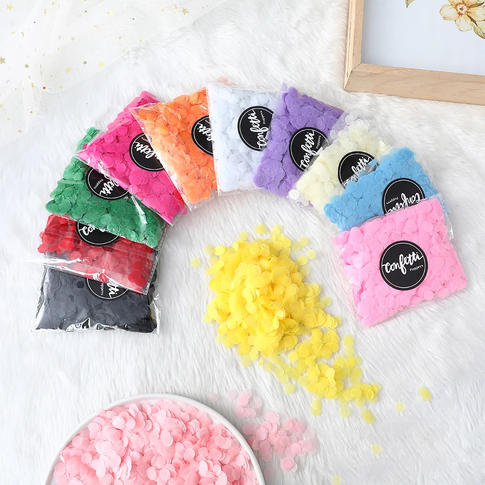 10g/bag 1cm Paper Confetti Mix Color for Wedding Decoration Birthday Baby Shower Party Supplies Round Tissue for Clear Balloons paper confetti party decorations
