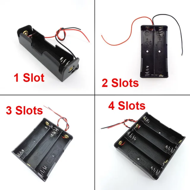 5 pièces 1 2 3 4 emplacements ports AA 2AA 3AA 4AA 1.5v 3v 4.5v 6v taille boîtier de rangement de batterie support de la boîte 3Xaa 2xaa aa avec fils h 2