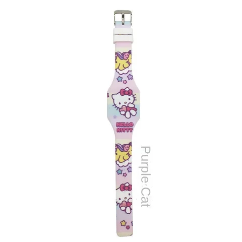 Sanrio Cartoon Children‘S Digital Watch Hello Kitty Mickey Mouse Minnie LED Display With Time Sports Watch Casual Silicone