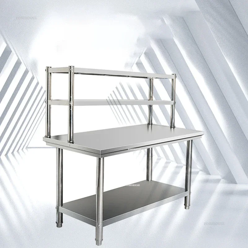 Stainless Steel Workbench Kitchen Cabinets Countertops Storage Racks Hotel Kitchen Console Load Tables Modern Kitchen Furniture 4