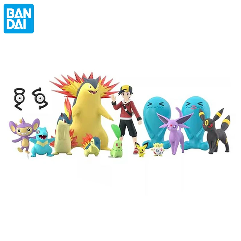 

Original BANDAI Pokemon SHOKUGAN Johto region PVC Anime Figure Action Figures Model Toys