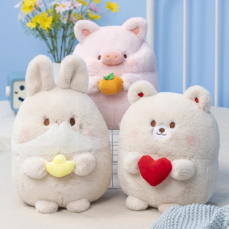 

Cartoon Fatty Animals Plush Toy Cute Stuffed Pig Rabbit Bear Dog Plushies Doll Kawaii Soft Kids Toys for Girls Boys Child Gifts