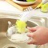 Round Head Bendable Long Handle Cup Brushes Bottle Brush Cleaning Brush Home Kitchen Gadget Random Color 3