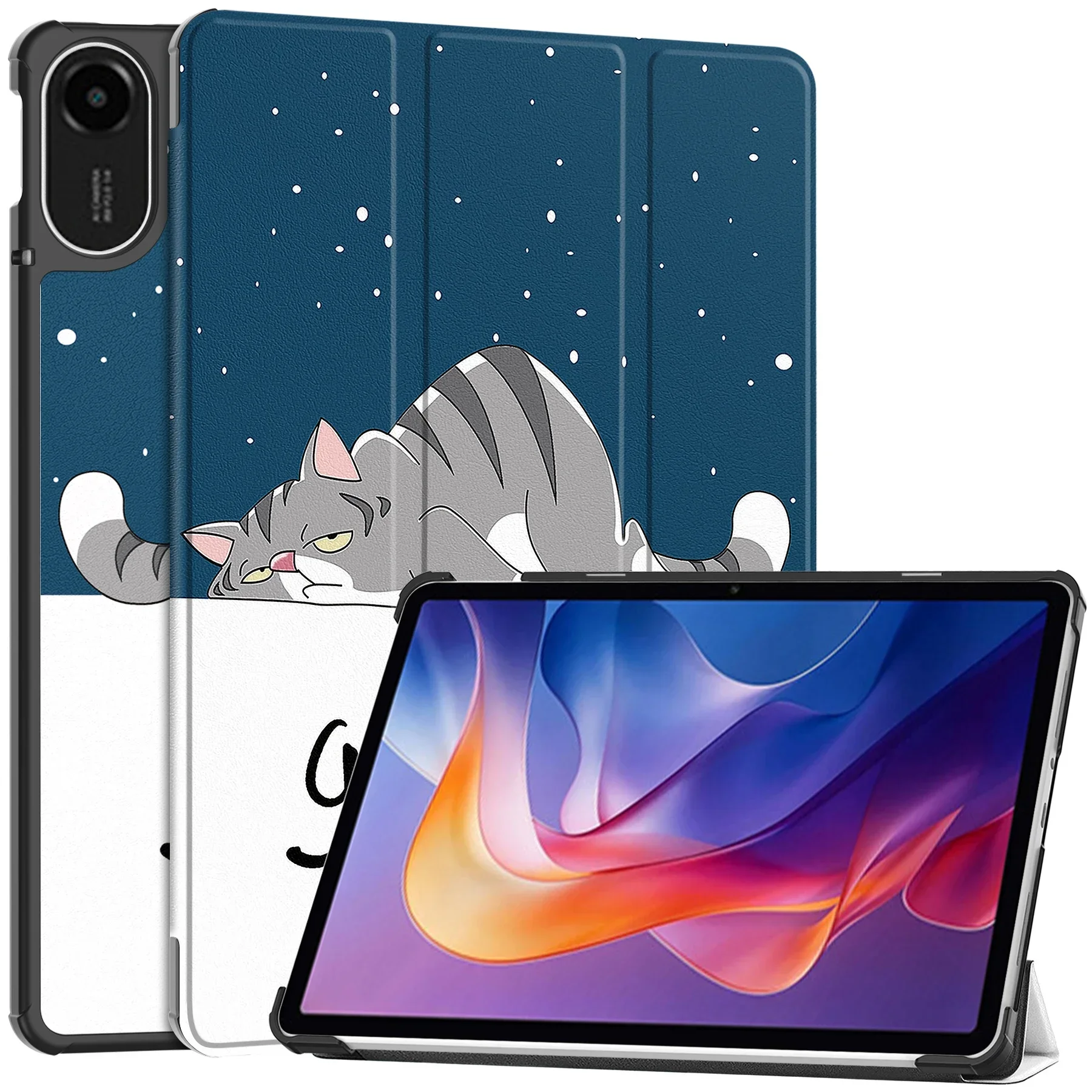 Premium Tri-Fold PU Leather Stand Cover with Auto Wake Function