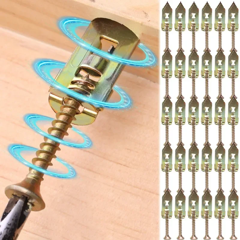 10/100Pcs Self Drilling Drywall Anchors Screws Heavy Duty Zinc Plated Metal Expansion for Photo Frames Wall TV Shelf Straps