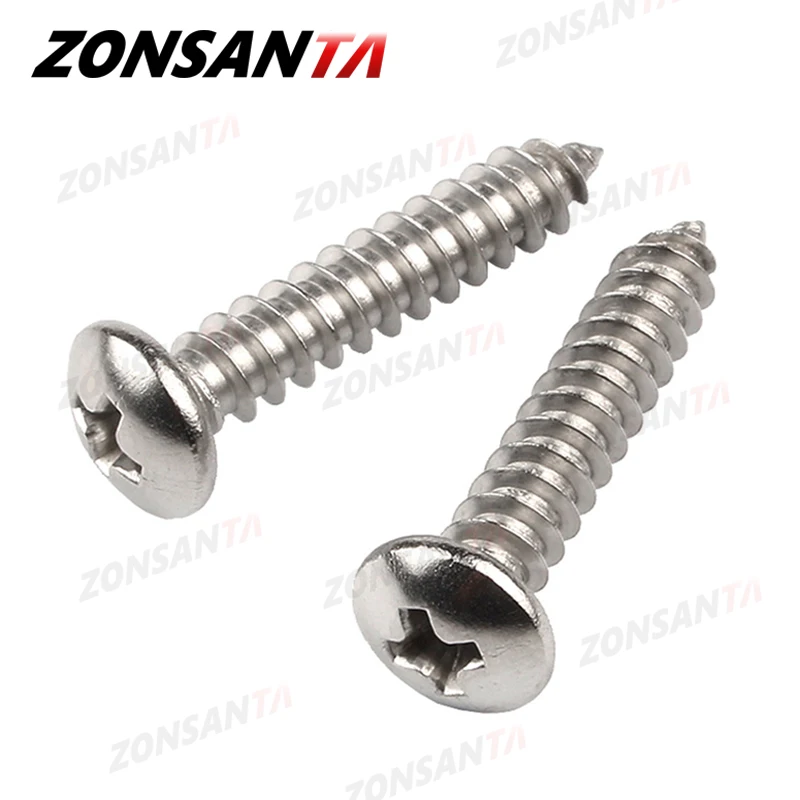 304 stainless steel Cross Phillips Pan Round Head Self tapping Screw M1.4 M1.7 M2 M2.2 M2.6 M3 M3.5 M4 M5 M6 Small