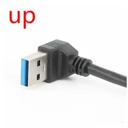 USB 3.0 Angled Extension Cable - A Male to A Female 90 - Degree Adapter Cord (Up)
