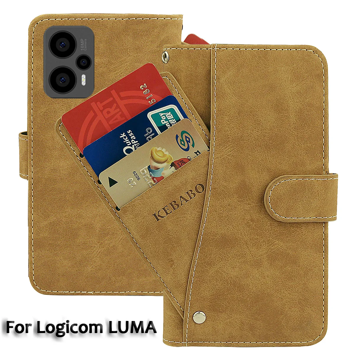 Фото Винтажный кожаный кошелек Logicom LUMA чехол 6,8 