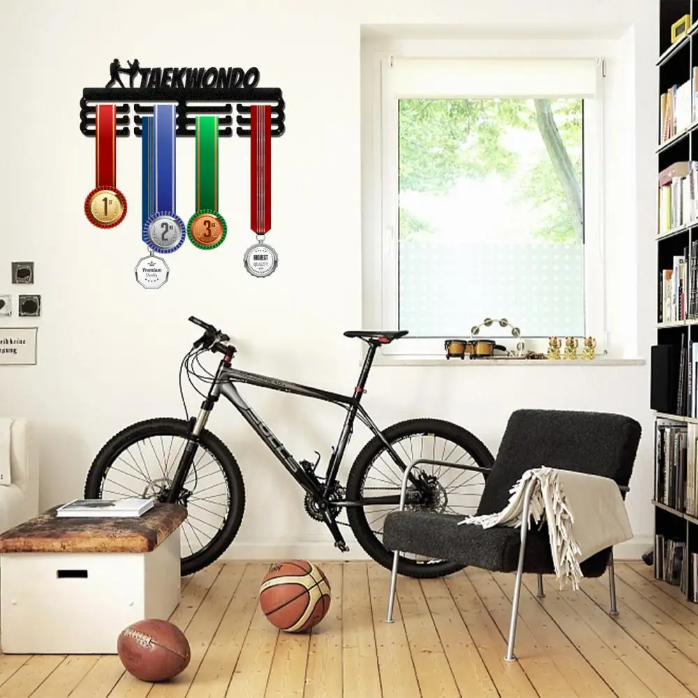 Fashion Iron Taekwondo Medal Holder Display Hanger Rack Frame for Sport Race Metal Medal Hanger for Taekwondo Competition