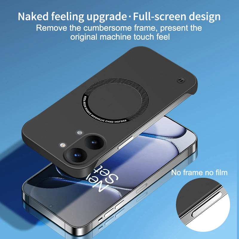 Magnetic Wireless Charging Luxury Phone Case - Thin Frameless High-Quality Hard PC Back Cover