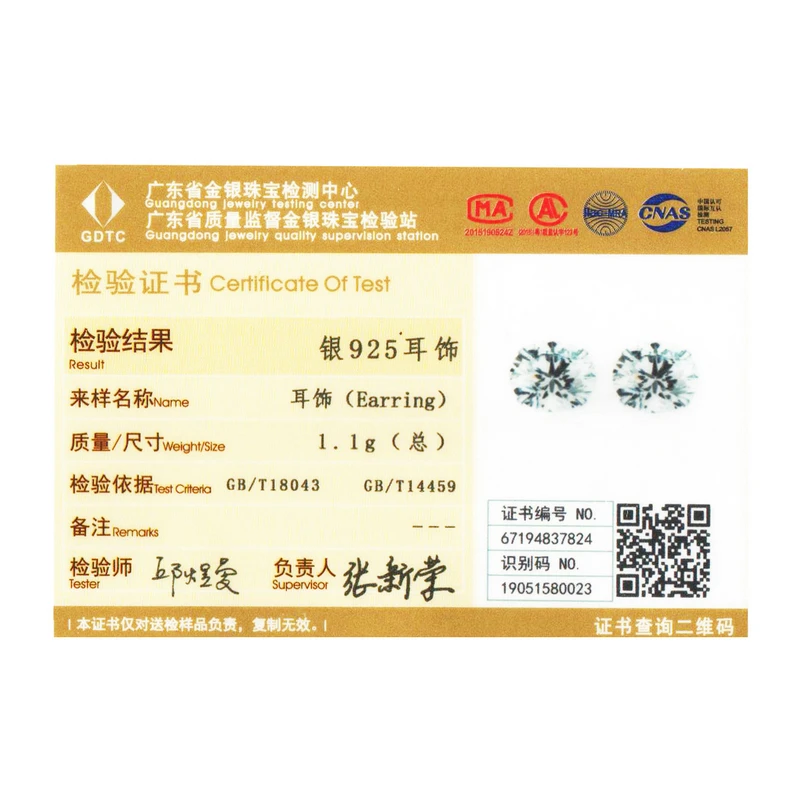 Women Silver Stud Earrings 925 Clear Cubic Zirconia Basic Wedding