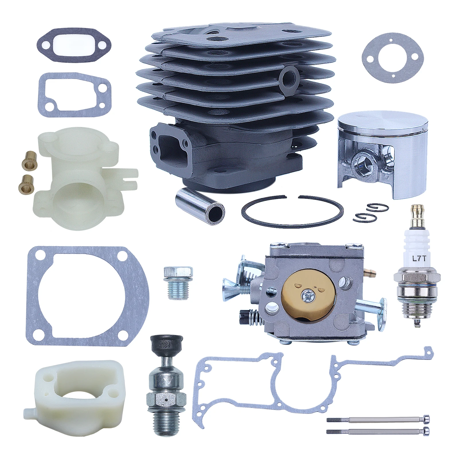 52mm Big Bore Cylinder Piston Carburetor Overhaul Kit For Husqvarna 266XP 266 266SE XP SE 61 Parts Chainsaw Intake Manifold 5