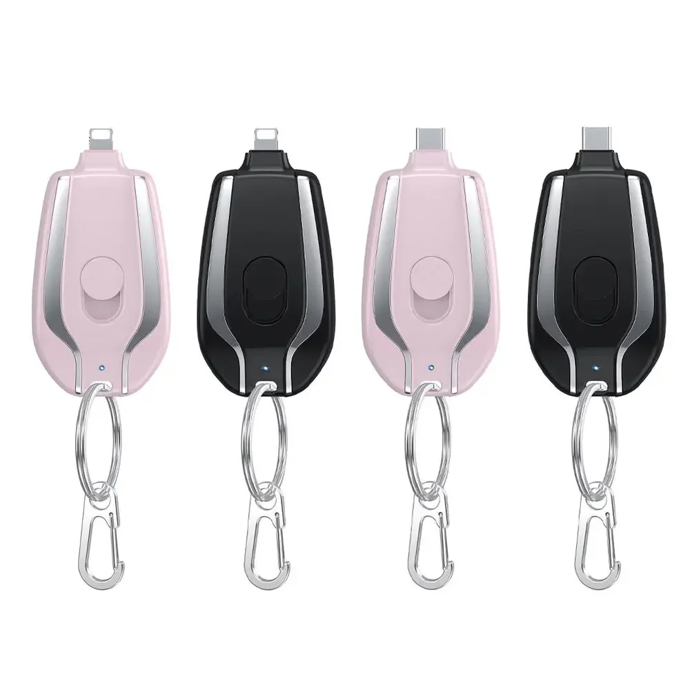 2025 Newest Mini Mobile Power Bank Keychain Portable Battery Charger Case 1500mAh Fast Charging for iPhone Series Samsung Xiaomi 3