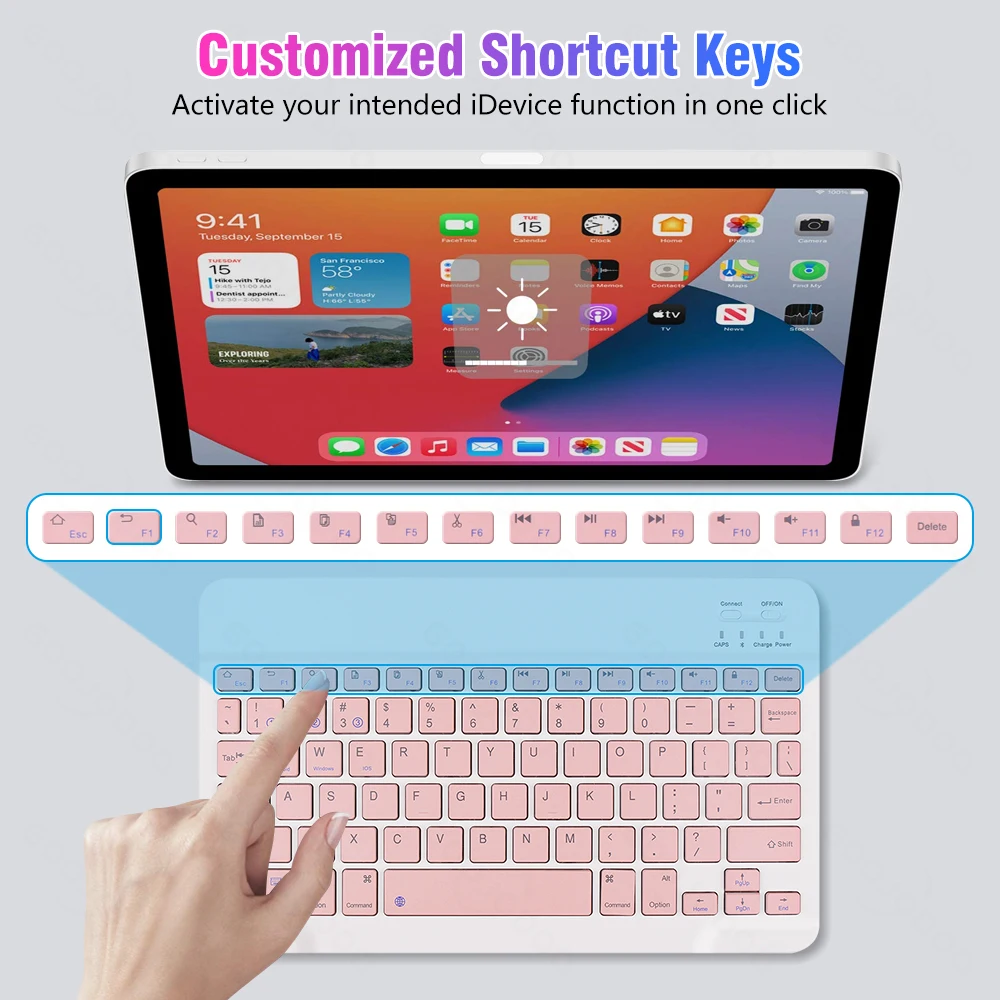 Teclado Bluetooth sem Fio Teclado e Mouse Combinação Teclado para Ipad Xiaomi Samsung Huawei Tablet Android Ios Windows - Imagem 5