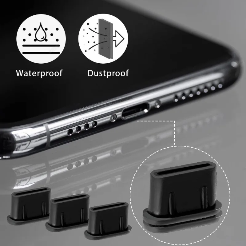 รูปสินค้า ซิลิโคนป้องกันฝุ่น USB-C สำหรับ iPhone 16 และ Android