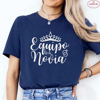 Spanish Crown Graphic Tees Women Bachelorette & Wedding Party Tops Bridal Party Team Bride Tribe Casual Short Sleeve T-Shirts 2