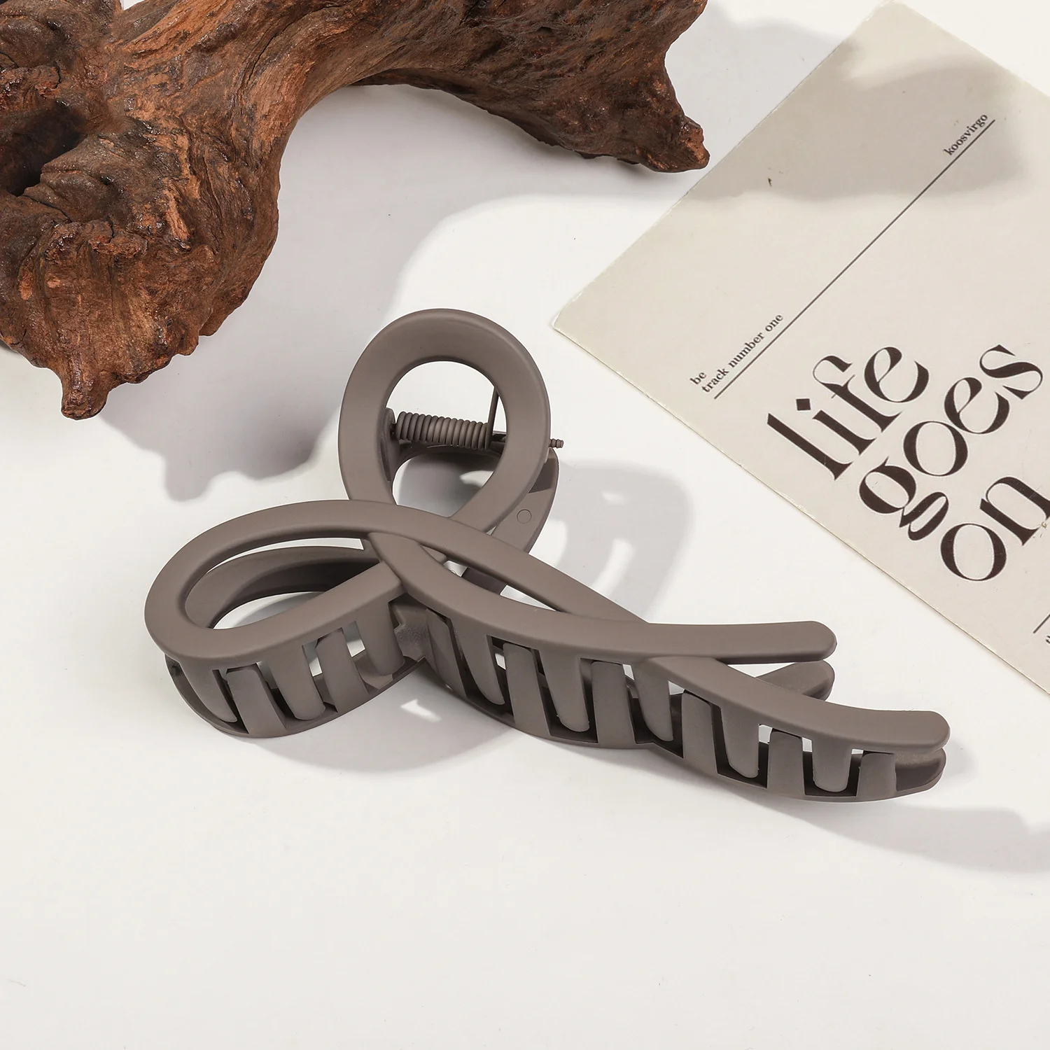 13CM Große Schleife Band Haar Klaue Krabbe Matte Haarnadeln Pferdeschwanz Haar Zubehör Frauen Acryl Haar Clips Mädchen Barrettes stirnbänder – Detail 8