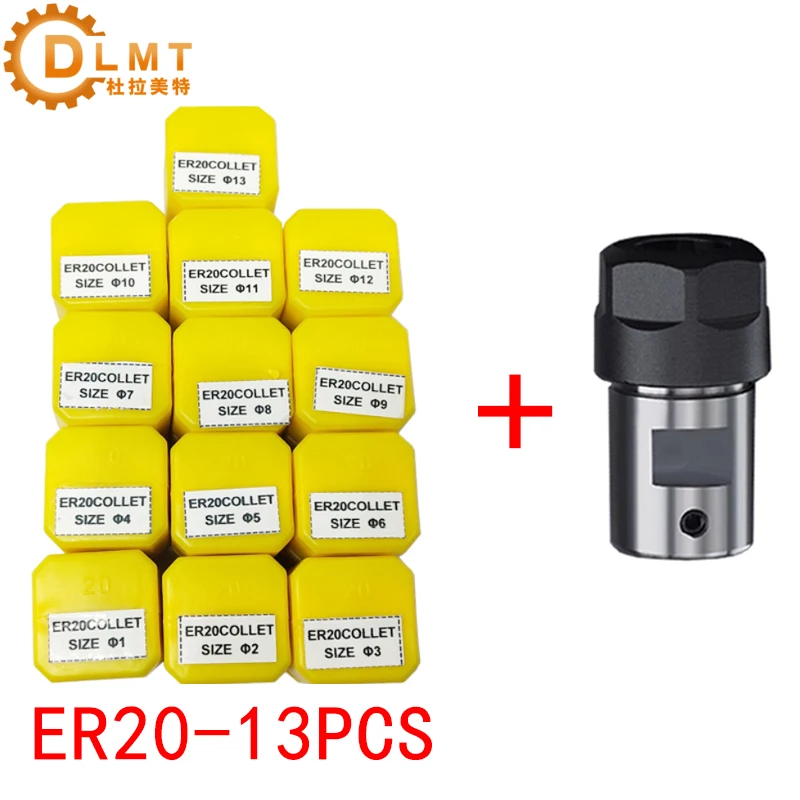 Set ER11 ER16 ER20 Chuck Collet Spindle Motor Shaft Extension Rod Spindle + Spring Collet Set For CNC Lathe Engraving Tools