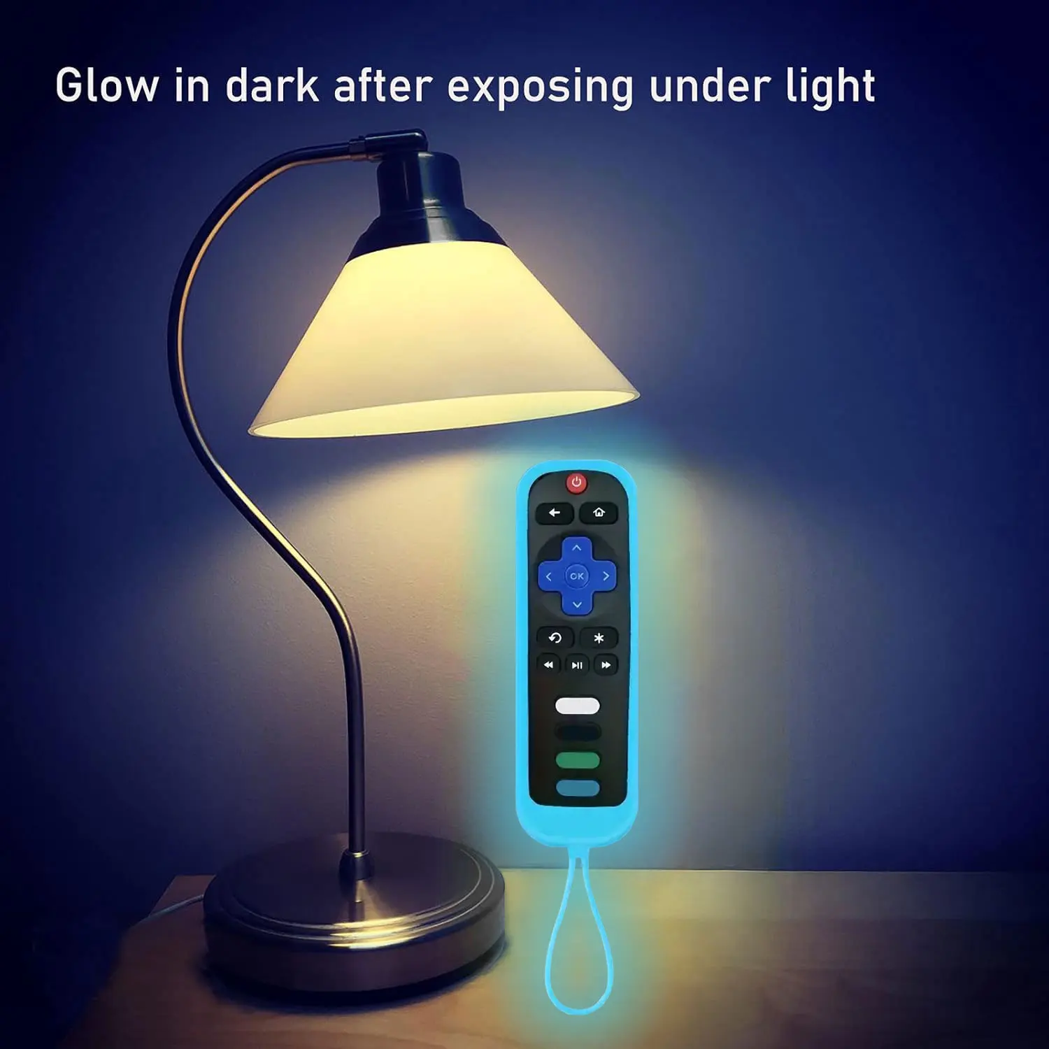 Silicone remote cover luminous for Roku TV Remote Roku Simple Remote Voice without Headphone Jack silicone remote case silicone remote sleeve silicone case protector remote controller cover