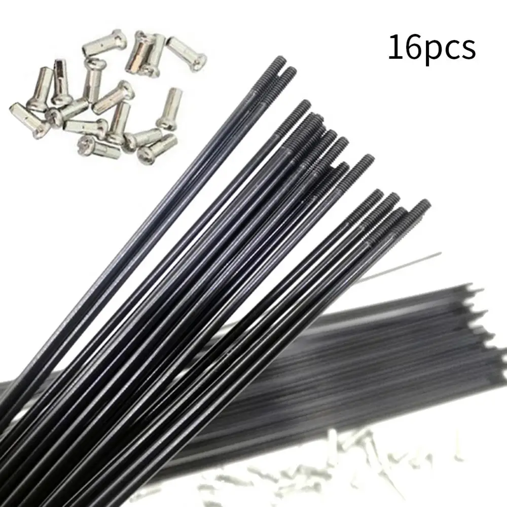 Steel Spokes MTB Mountain Bicycle Bike Wheel Parts with Caps 16Pcs 251mm-269mm