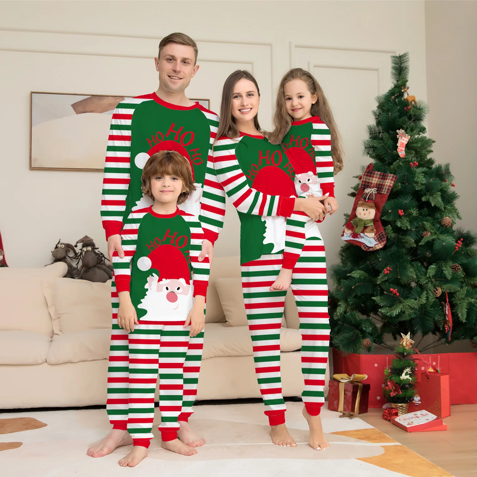 Pijamas suaves navideños, conjuntos familiares a juego, ropa de dormir estampada, conjunto para mamá, hija, papá, hijo, ropa de bebé a juego, pijamas navideños