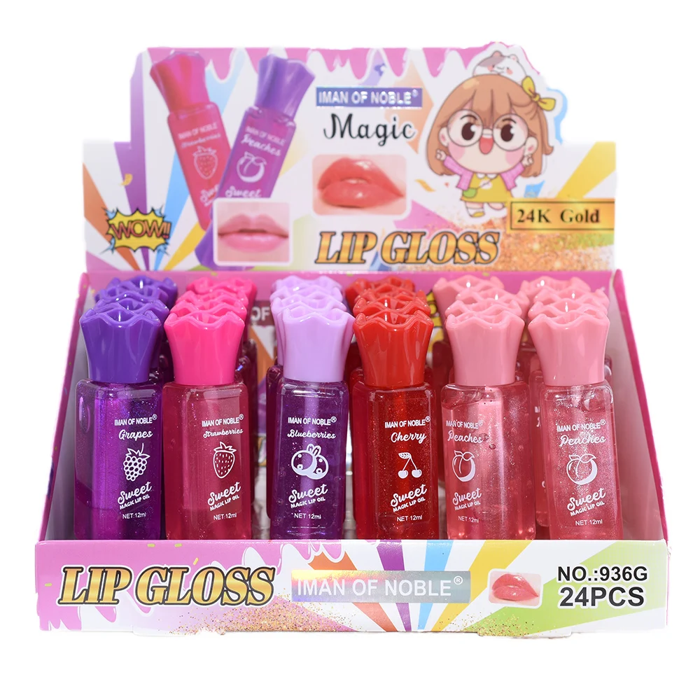 

24Pcs Cute Candy Color Changing Lip Gloss Set PH Tinted Hydrating Moisturizer Magic Liquid Lipstick Lips Cosmestic