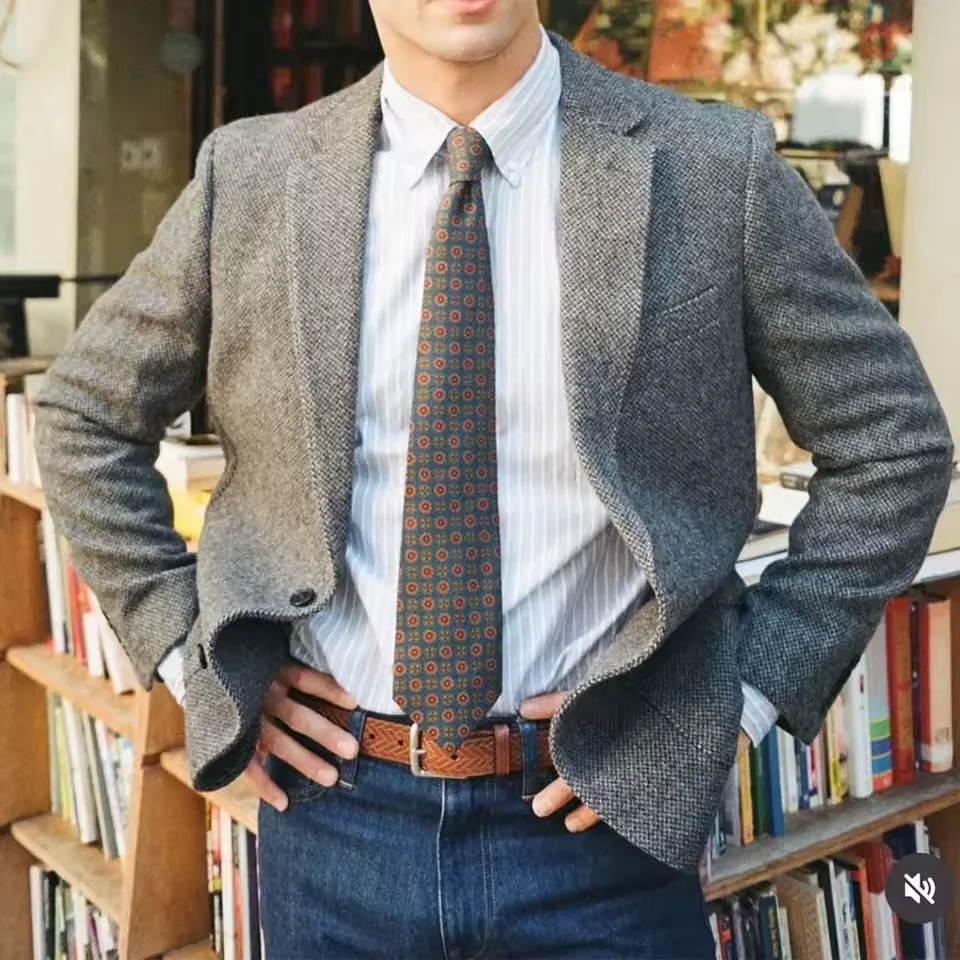 Veste de costume à chevrons pour hommes