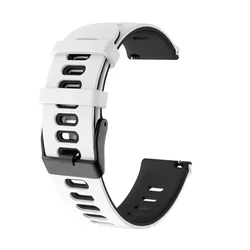Versatile 20mm 22mm Silicone Watch Strap Replacement - 1Pcs 22mm (White Black)