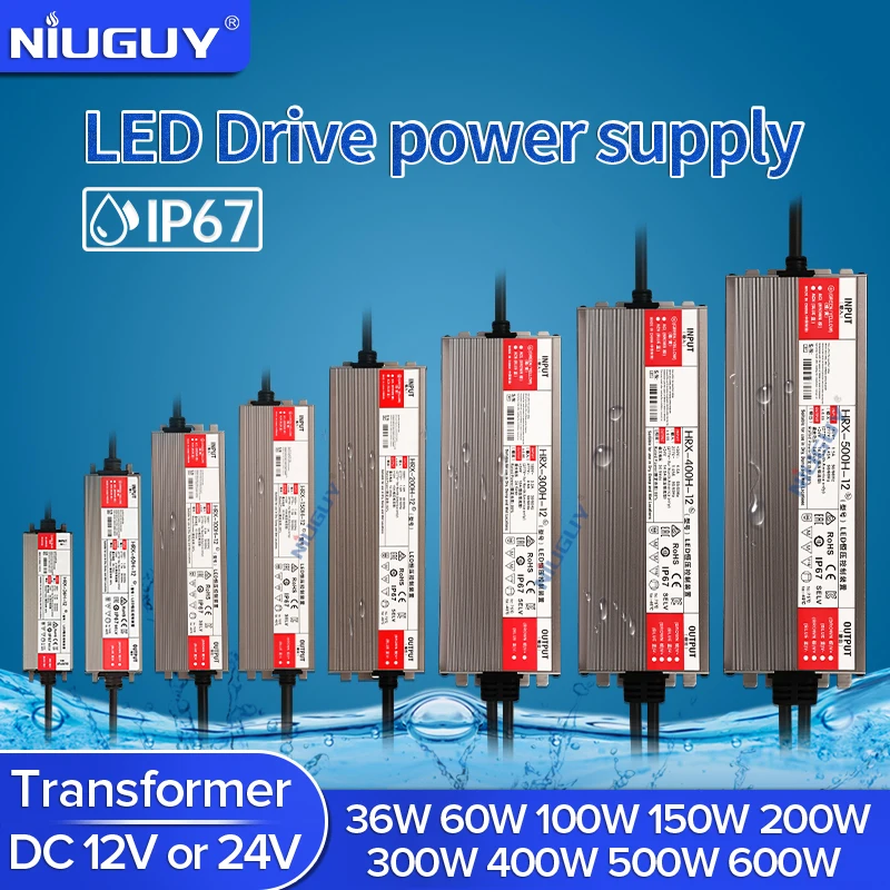 Waterproof Lighting Transformers AC 220V To DC 12V 24V LED Driver Power Adapter 36W 100W 150W 200W 400W 500W 600W Power Supply high efficiency cigs cells 100w 150w 200w 400w 600w thin film flexible solar panel