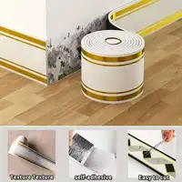 Roll up self-adhesive skirting board anti-collision and waterproof waistline living room and bedroom decorative wall stickers 5