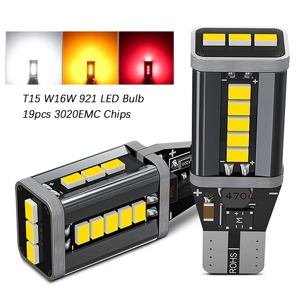Супер яркий T15 LED W16W 921 светильник Высокая мощность 19 шт. 3020EMC Canbus без ошибок задний Индикатор сигнальная лампа заднего хода 12 В