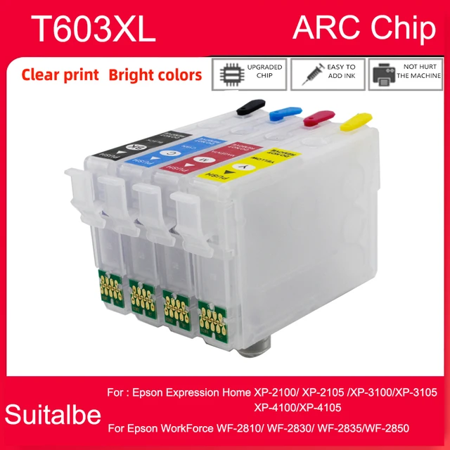 603XL 603 cartouche d'encre rechargeable puce ARC pour Epson XP-4155 XP-4150  XP-3155 XP-3150 XP-2155 XP-2150 WF-2870 2845 WF-2840 2820 - AliExpress