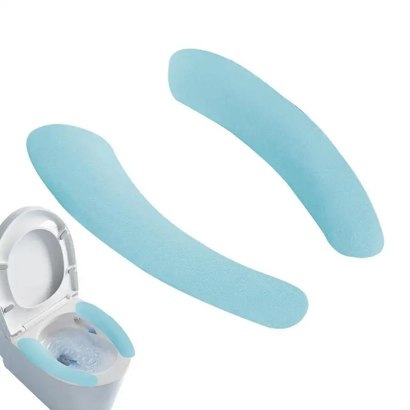 2pcs/set Bathroom Sticky Toilet Seat Cover Soft Reusable Toilet Warmer