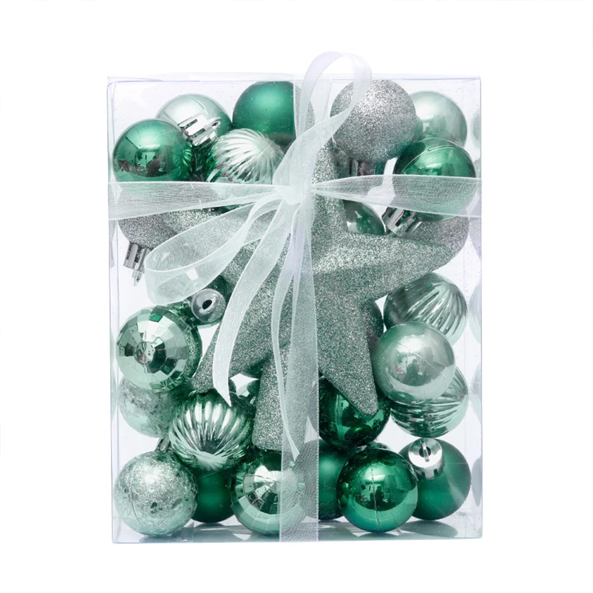 thumbnail image 1 of Juego de 30 adornos navideños, adornos brillantes para árboles, bolas navideñas con forma de estrella, adornos para árboles de Navidad, 1 of 5