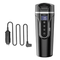 Bouilloire électrique Portable 12v/24v, tasse chauffante pour voiture intelligente, écran tactile, tasse thermique de 450ml, tasse chauffante pour voiture, température réglable 4