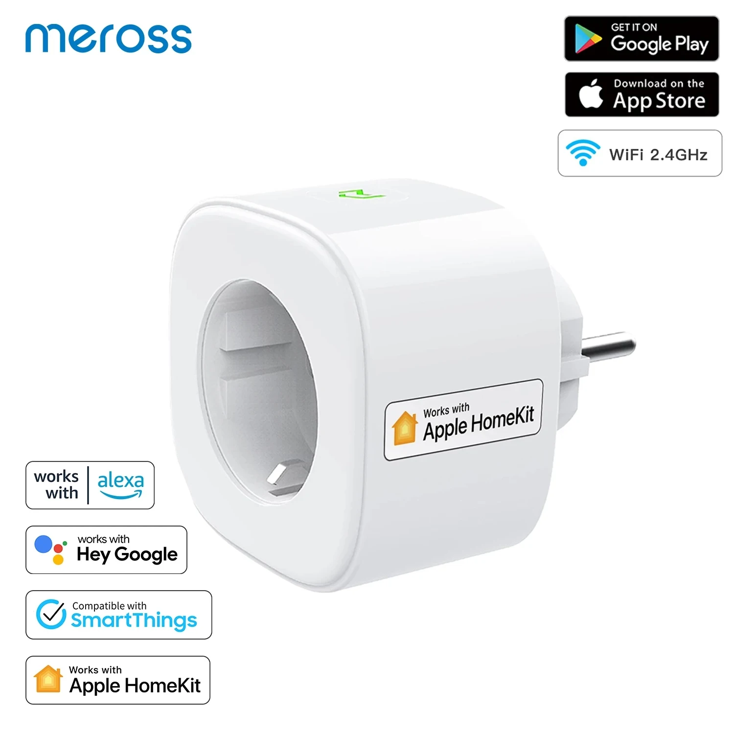 Meross HomeKit Smart Plug EU UK WiFi Socket 1/2/3/4 PACK Timer
