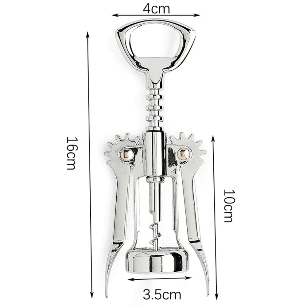 Wing corkscrew wine opener used to remove cork from bottle